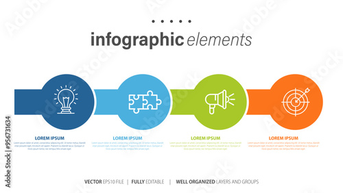 Colorful gradient infographic elements