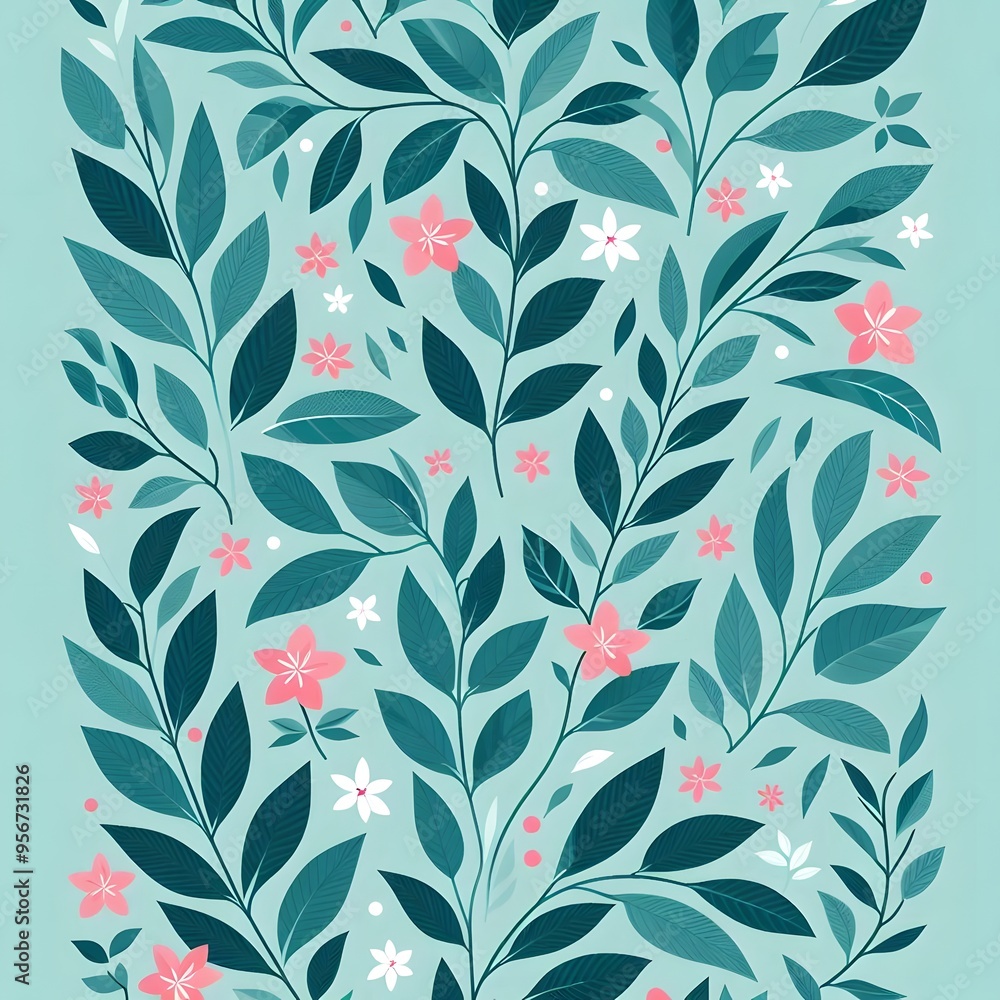 Floral seamless pattern with flowers and leaves Decorative vector pattern abstract background Floral seamless pattern with flowers and leaves Decorative vector pattern abstract background