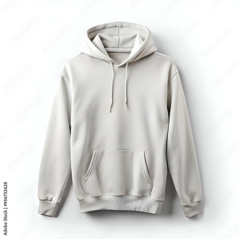 A clean and minimalist mockup of a light grey hoodie. A clean and minimalist mockup of a light grey hoodie.