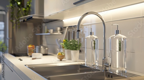 A modern water filtration system under a kitchen sink, demonstrating how clean drinking water is produced at home.