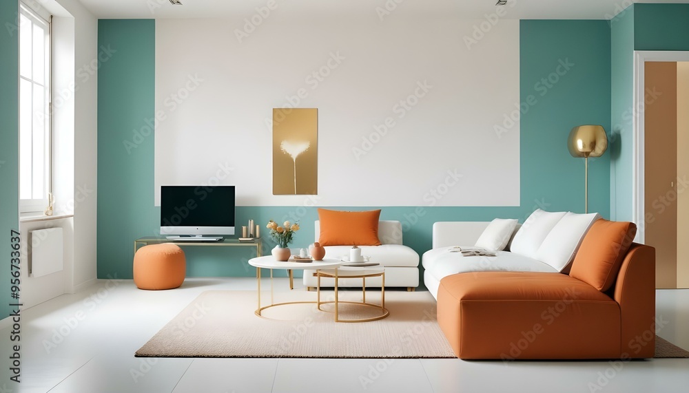Photo interior modern design room 3d illustration Photo interior modern design room 3d illustration