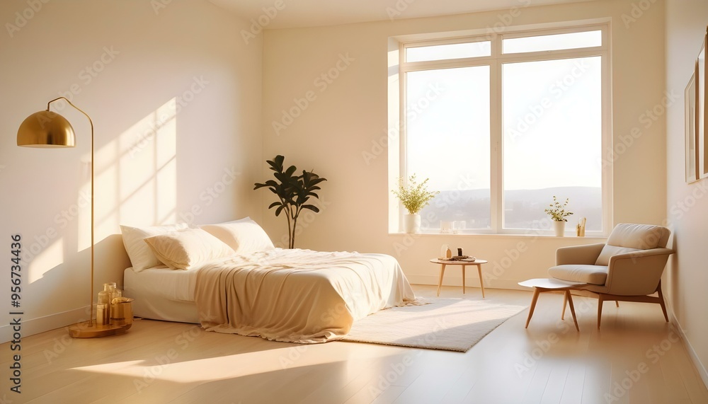 Fototapeta premium Photo interior modern design room 3d illustration