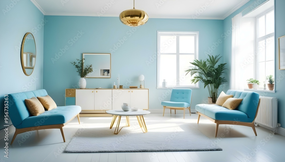 Fototapeta premium Photo interior modern design room 3d illustration