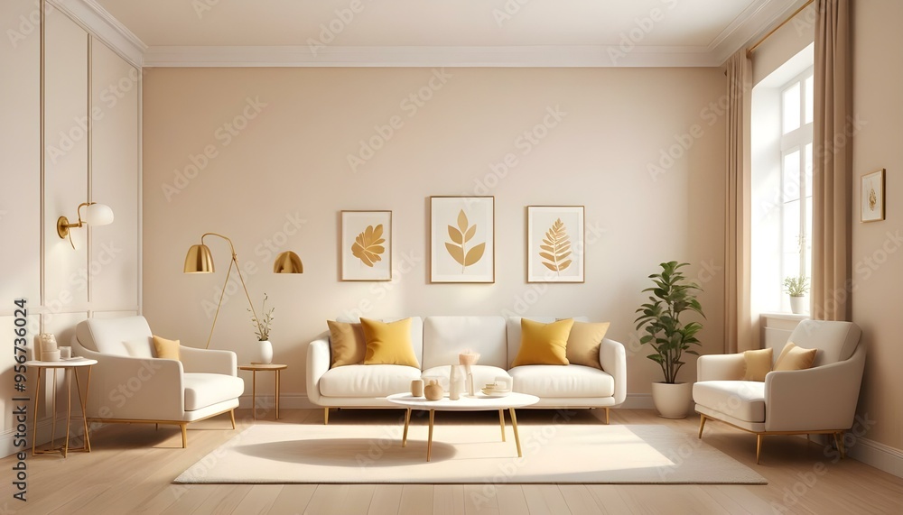 Photo interior modern design room 3d illustration Photo interior modern design room 3d illustration