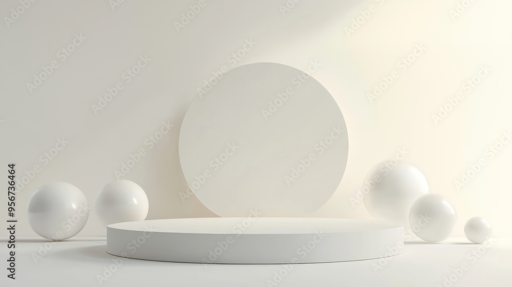 Minimalist White Podium for Product Display. Minimalist White Podium for Product Display.