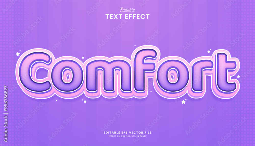 decorative comfort purple editable text effect design decorative comfort purple editable text effect design