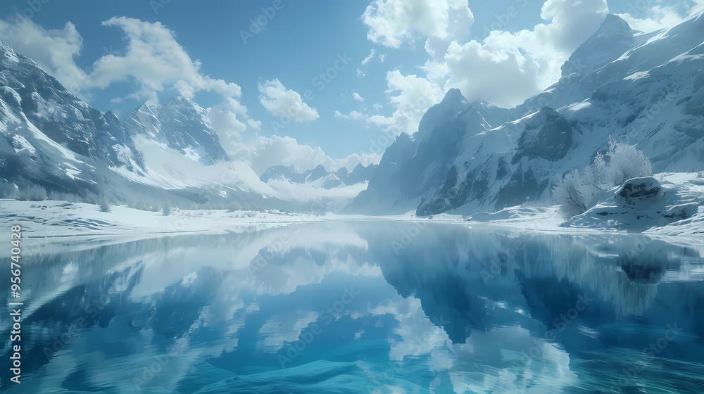 Fototapeta premium real sky blue River in Shape intestines in Green Jungle Forest top view in paper cut style