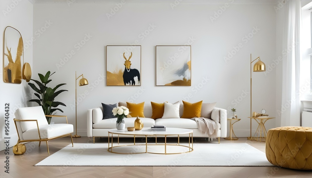 Fototapeta premium Photo interior modern design room 3d illustration