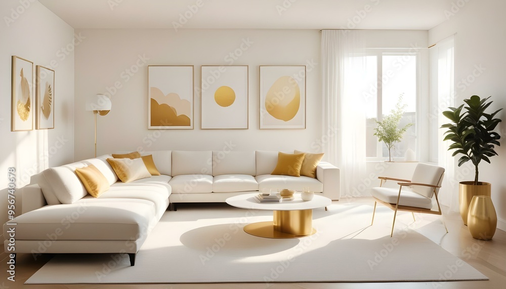 Fototapeta premium Photo interior modern design room 3d illustration