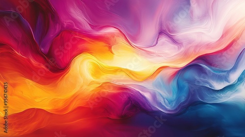 Abstract Swirling Colors in Vibrant Hues