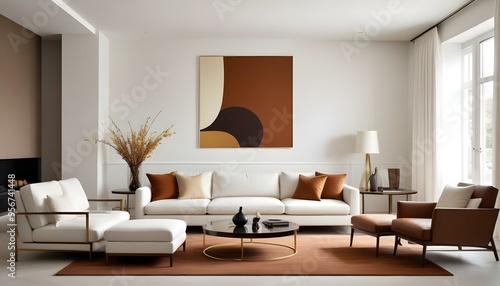 Photo interior modern design room 3d illustration