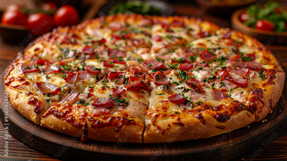 Appetizing pizza close-up Appetizing pizza close-up