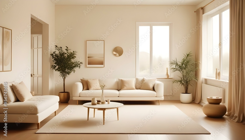 Fototapeta premium Photo interior modern design room 3d illustration