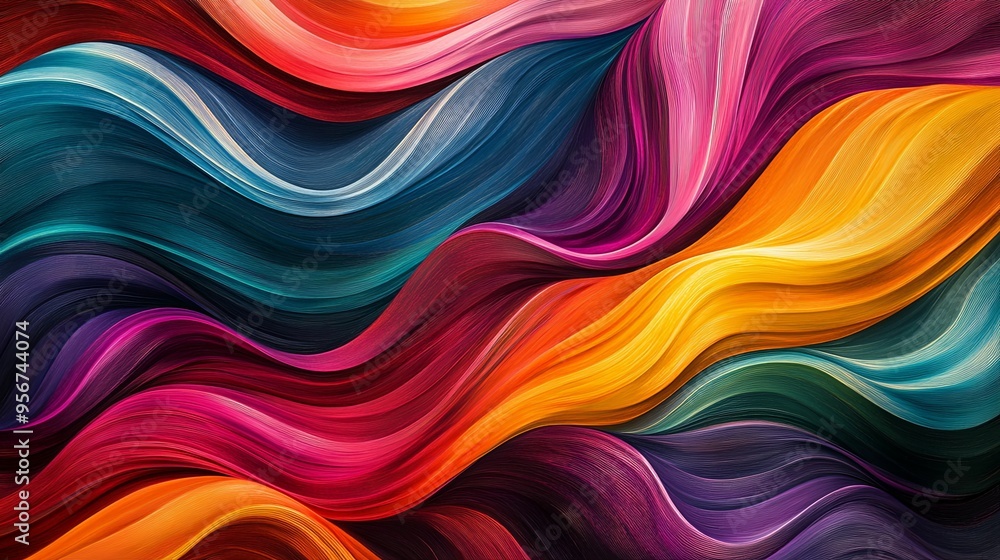 Abstract Colorful Wavy Lines Abstract Colorful Wavy Lines