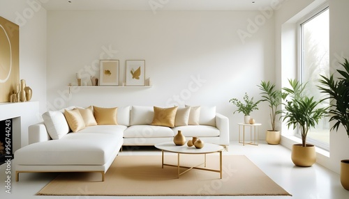 Photo interior modern design room 3d illustration