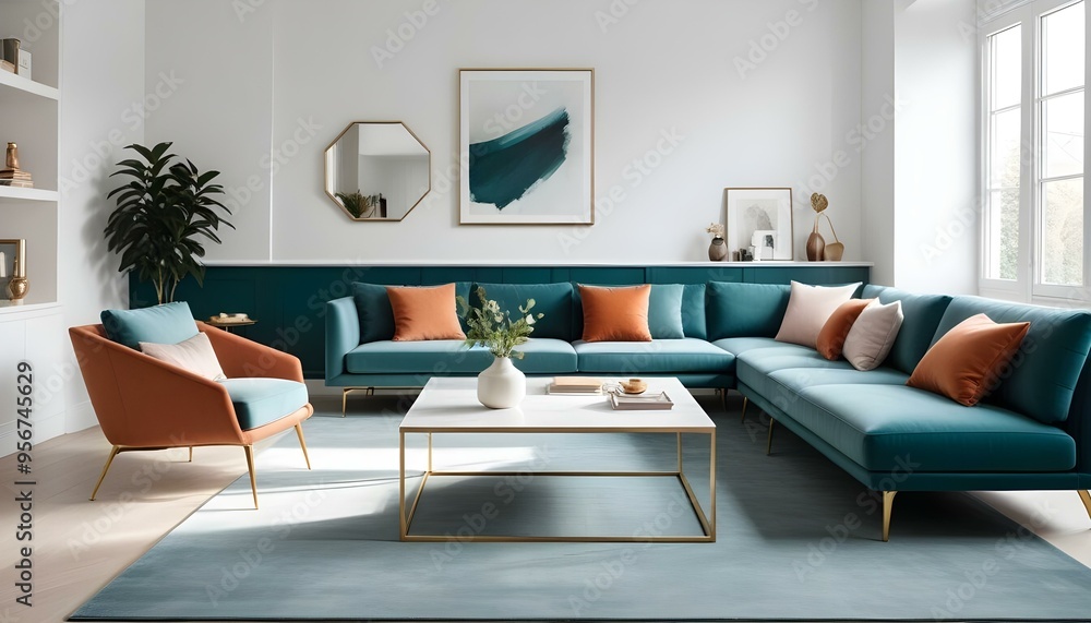 Photo interior modern design room 3d illustration Photo interior modern design room 3d illustration