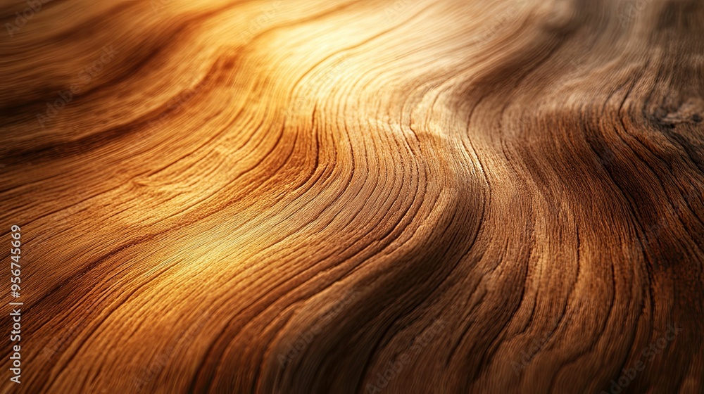 Close-Up of Wavy Wooden Surface with Warm Lighting Close-Up of Wavy Wooden Surface with Warm Lighting