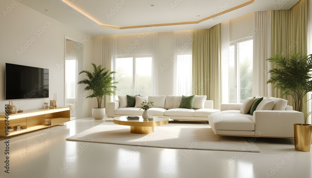 Fototapeta premium Photo interior modern design room 3d illustration