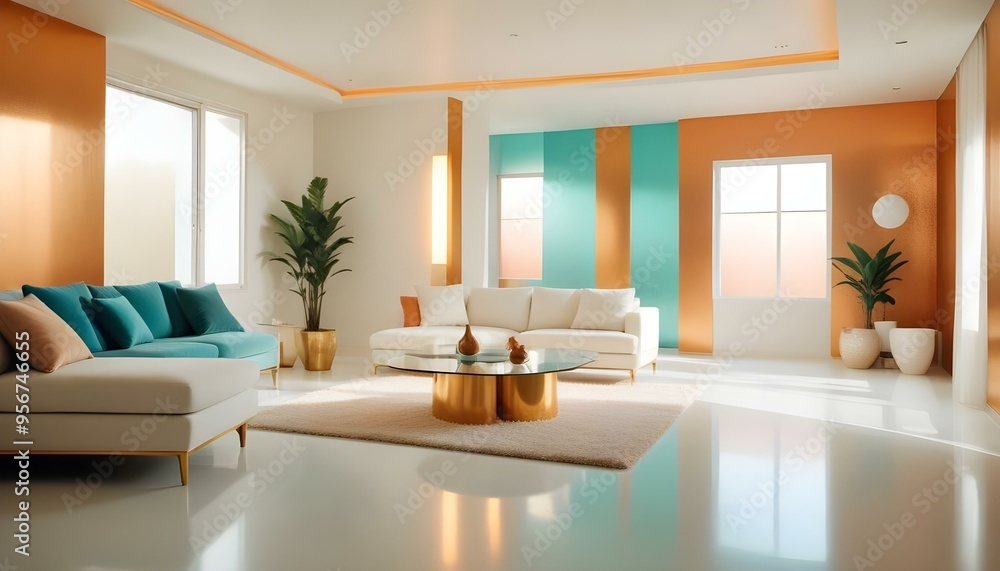 Photo interior modern design room 3d illustration Photo interior modern design room 3d illustration