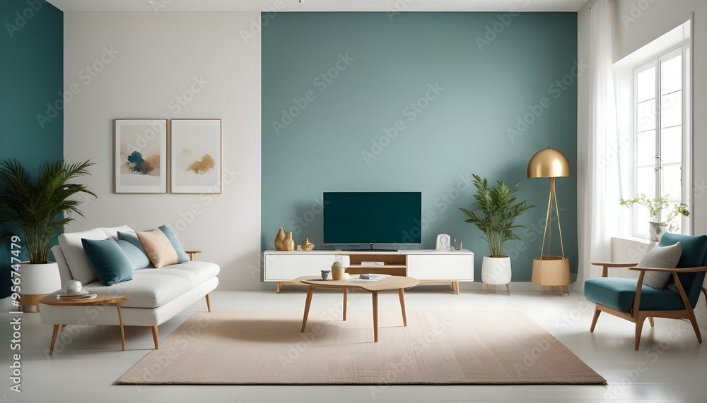 Photo interior modern design room 3d illustration Photo interior modern design room 3d illustration