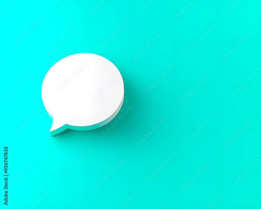 Bubble icon. Speech bubble. Blue green background. Copyspace. Bubble icon. Speech bubble. Blue green background. Copyspace.