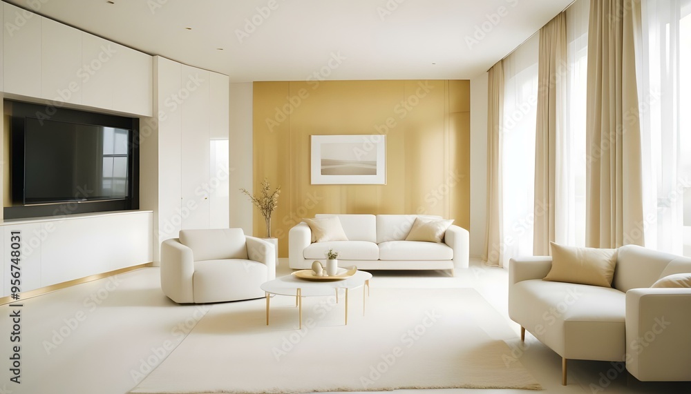 Fototapeta premium Photo interior modern design room 3d illustration