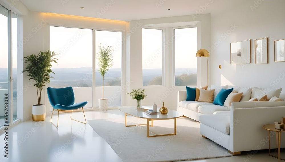 Fototapeta premium Photo interior modern design room 3d illustration