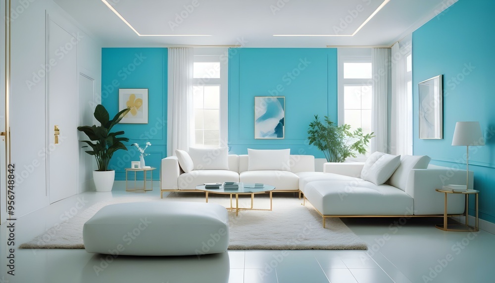 Fototapeta premium Photo interior modern design room 3d illustration