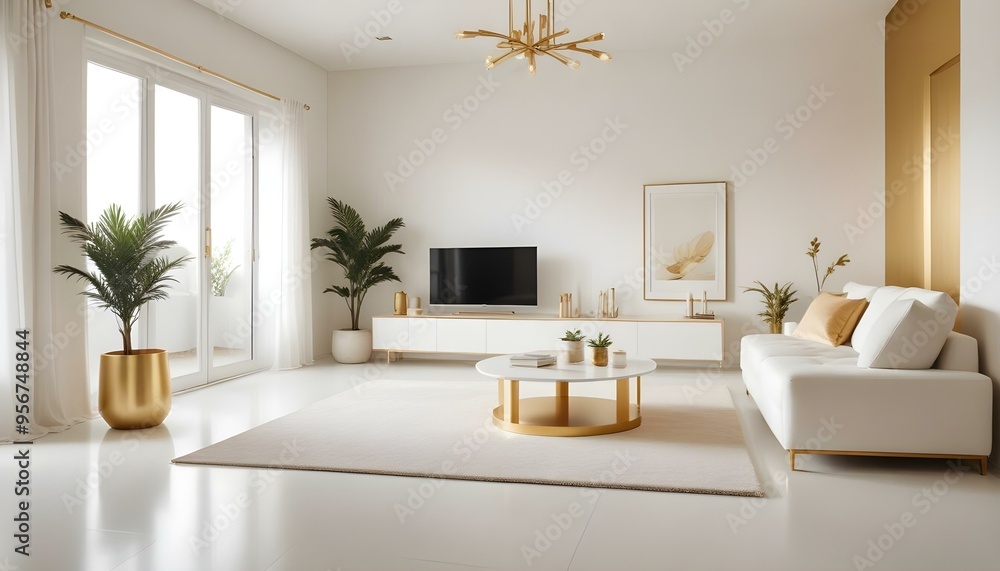 Fototapeta premium Photo interior modern design room 3d illustration