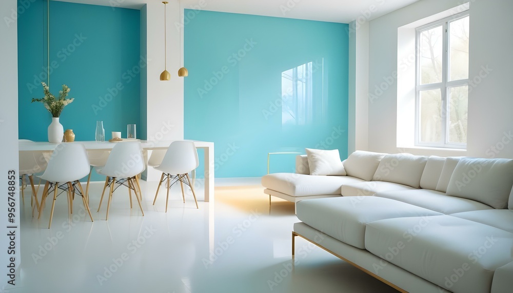 Fototapeta premium Photo interior modern design room 3d illustration