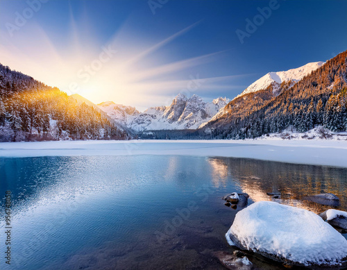 sunrise in the mountains photo