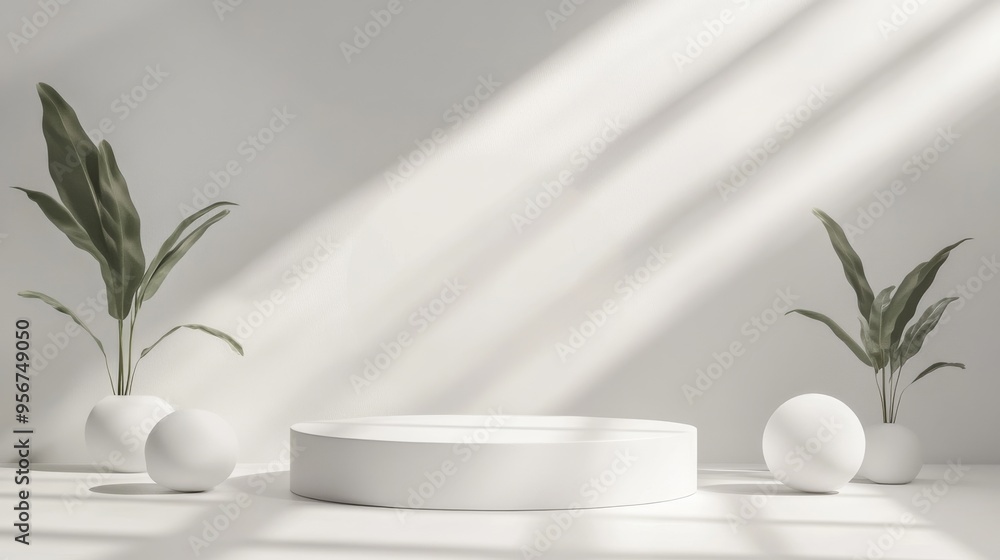 White Minimalist Product Display Platform. White Minimalist Product Display Platform.