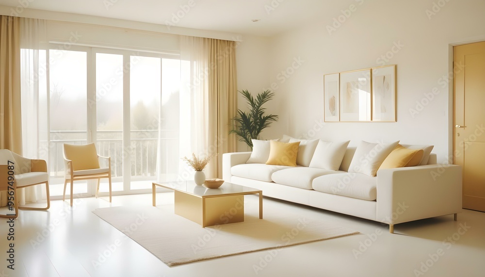 Fototapeta premium Photo interior modern design room 3d illustration