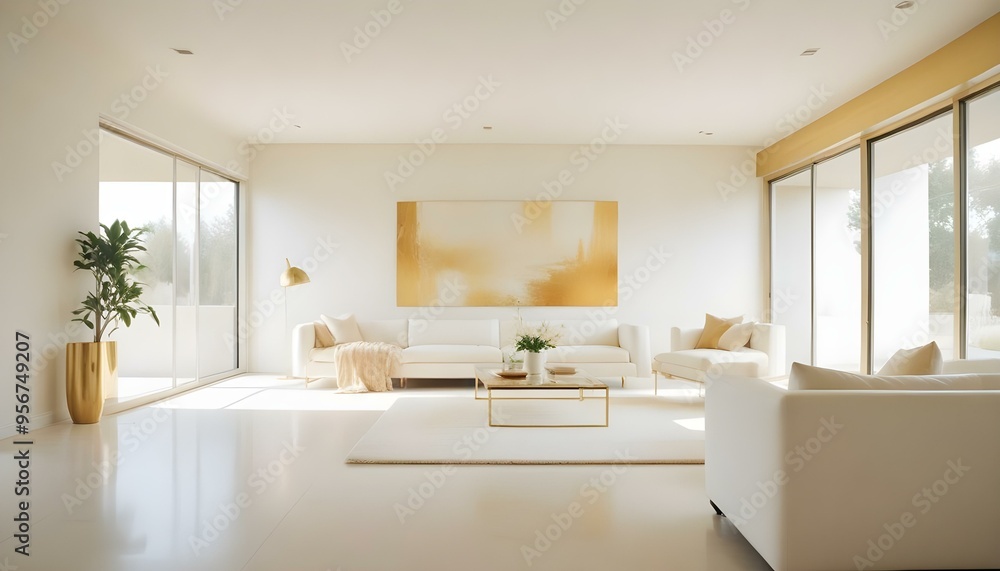 Fototapeta premium Photo interior modern design room 3d illustration