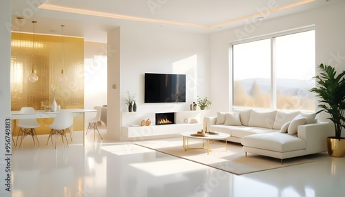 Wallpaper Mural Photo interior modern design room 3d illustration Torontodigital.ca