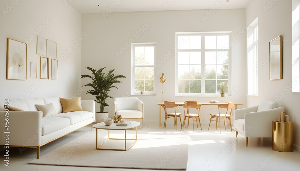 Fototapeta premium Photo interior modern design room 3d illustration