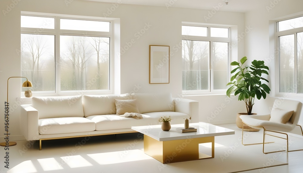 Fototapeta premium Photo interior modern design room 3d illustration