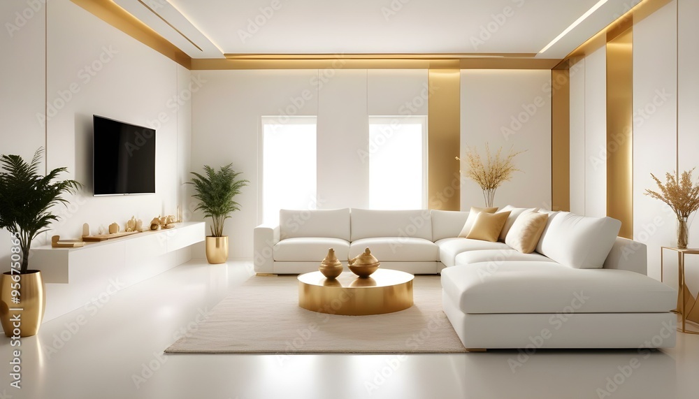 Fototapeta premium Photo interior modern design room 3d illustration