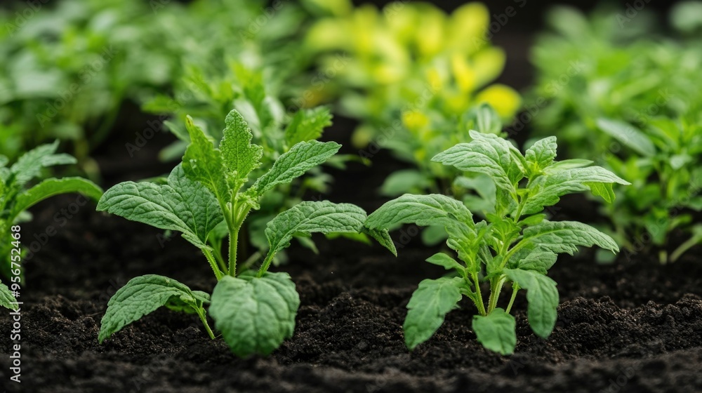 Lush organic herb garden with a variety of vibrant medicinal and culinary plants showcasing the beauty and diversity of homegrown produce Lush organic herb garden with a variety of vibrant medicinal and culinary plants showcasing the beauty and diversity of homegrown produce