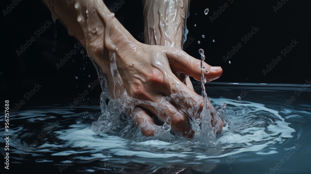 Fototapeta premium World Handwashing Day October 15 Generative AI