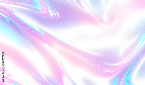 Holographic background seamless trendy iridescent light foil texture. Soft holographic pastel unicorn marble background pattern. Modern pearlescent blurry abstract swirl illustration.	
