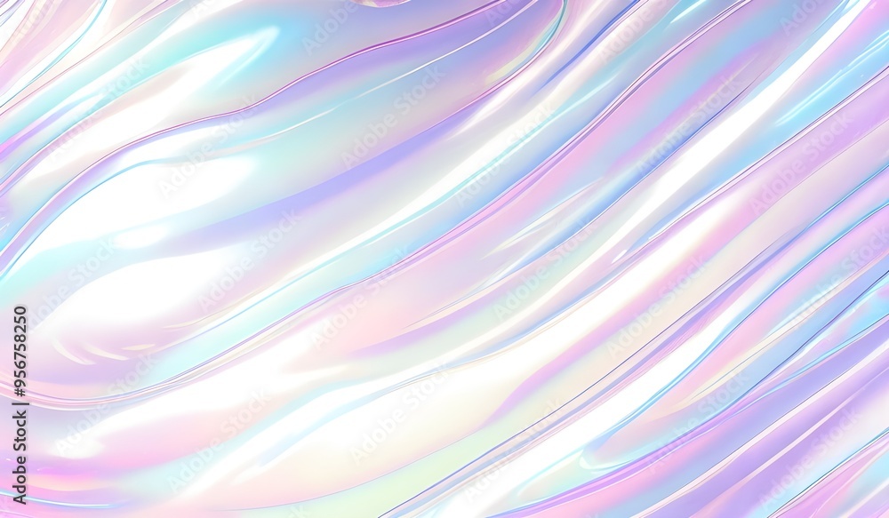 Holographic background seamless trendy iridescent light foil texture. Soft holographic pastel unicorn marble background pattern. Modern pearlescent blurry abstract swirl illustration.
Holographic background seamless trendy iridescent light foil texture. Soft holographic pastel unicorn marble background pattern. Modern pearlescent blurry abstract swirl illustration.