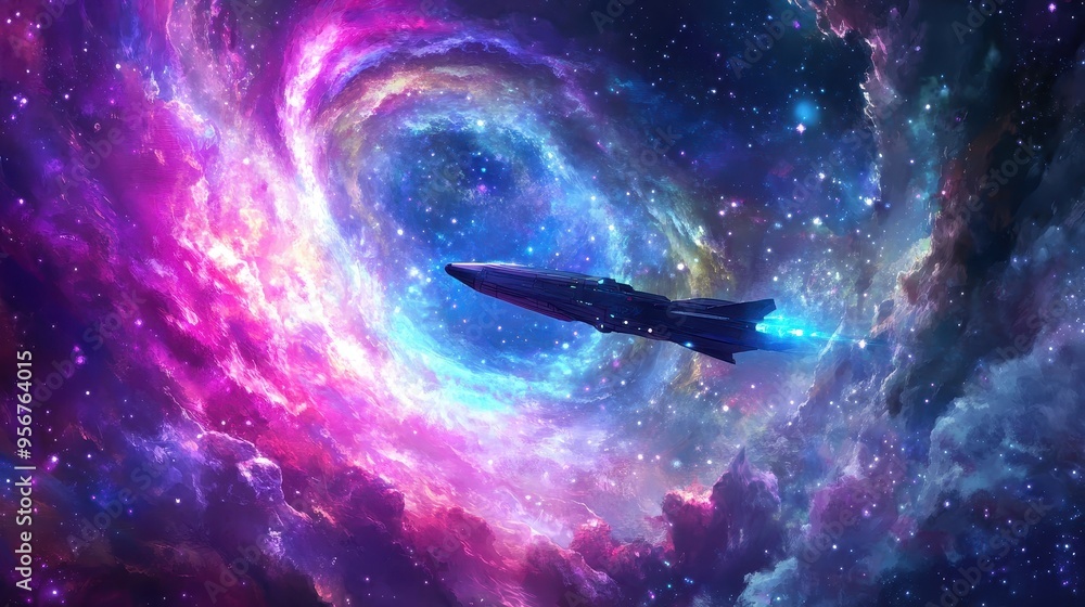 Spacecraft on the Edge of a Spiral Galaxy. Intergalactic Journey
Spacecraft on the Edge of a Spiral Galaxy. Intergalactic Journey