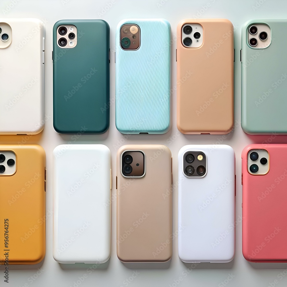 A colorful array of phone cases. showcasing a range of styles and colors. A colorful array of phone cases. showcasing a range of styles and colors.