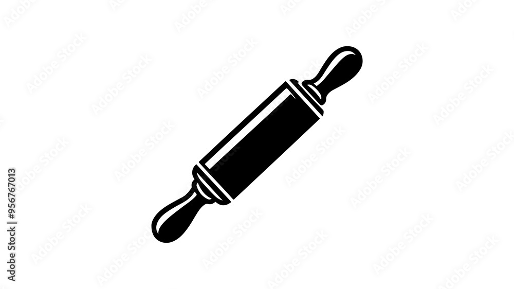Rolling pin silhouette vector illustration. Rolling pin silhouette vector illustration.