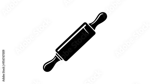 Rolling pin silhouette vector illustration.