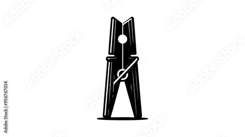 Clothespin silhouette vector illustration.