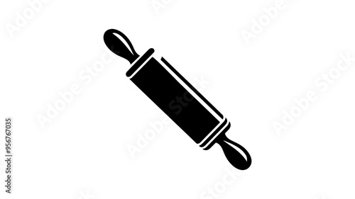 Rolling pin silhouette vector illustration.