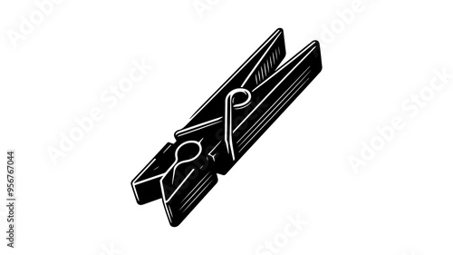 Clothespin silhouette vector illustration.