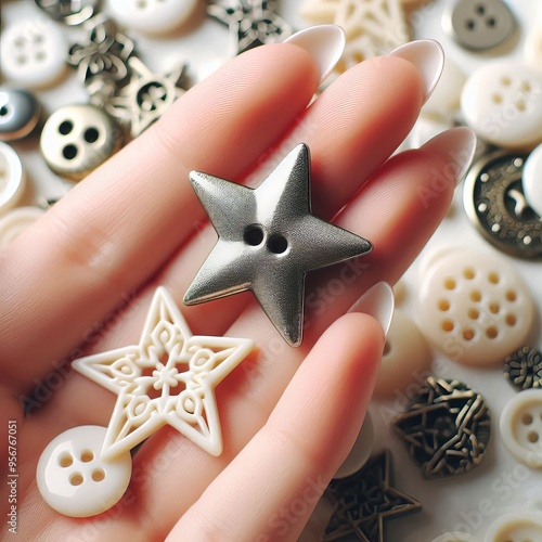 124 36 Star Buttons Buttons shaped like stars for a whimsical an photo